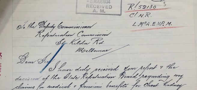 Handwritten, letter, copperplate, handwriting, rejection, WWI, military service, incapacitation | See more at www.diywoman.net