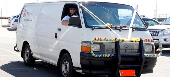 wedding, van, Australia, beach, chauffeur | See more at www.diywoman.net