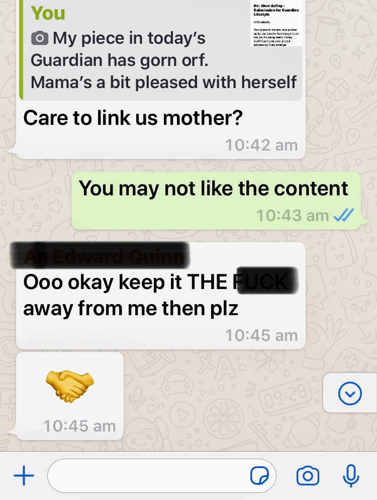 A trail of text messages