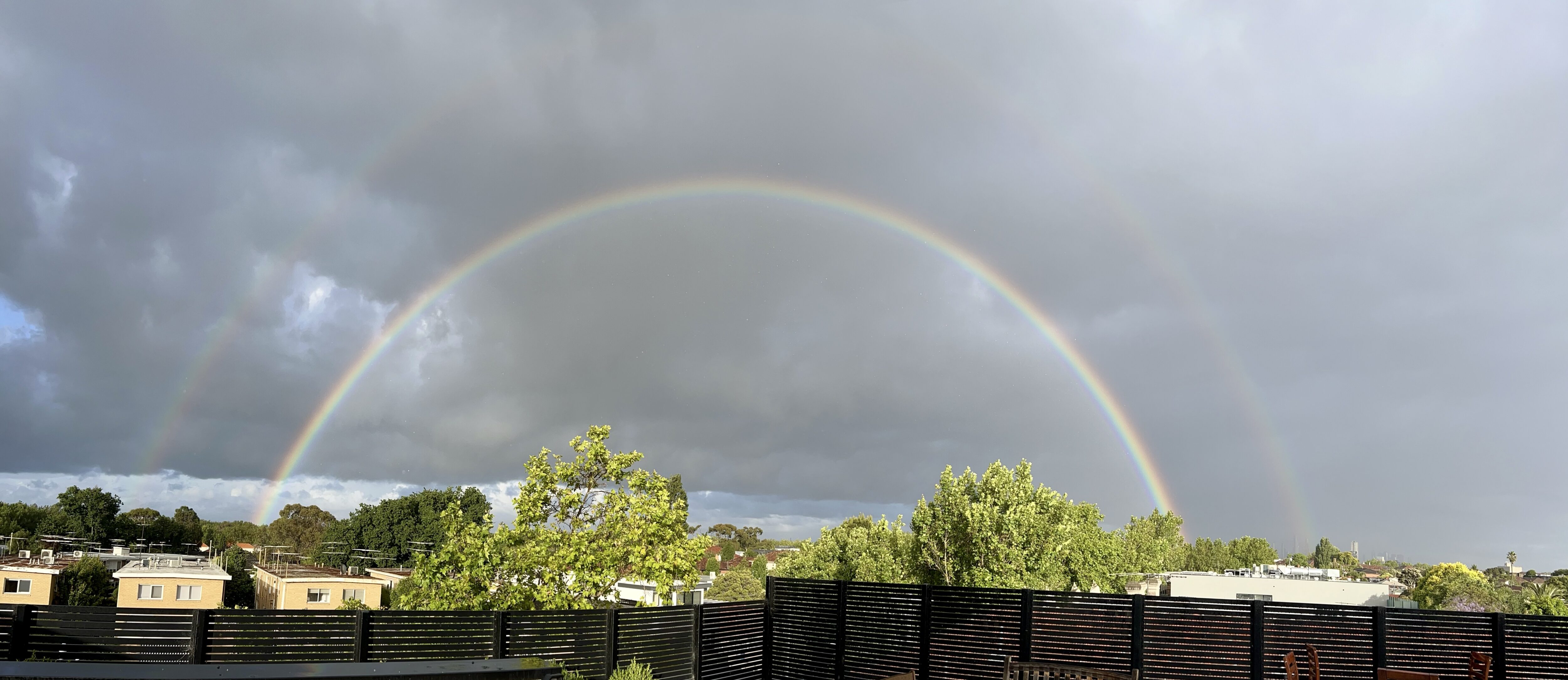 A double rainbow - the sign of a French soccer victory